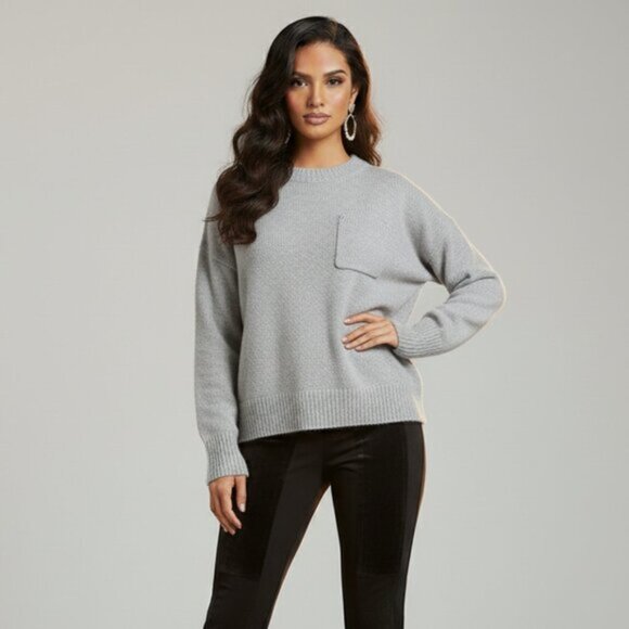 Free People One Teaspoon Classic Cotton Chunky Knit Sweater Grey Oversized Small - Picture 1 of 16